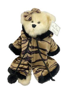 VTG Creature Comforts Gloria Fancy Ladies Bear 14" Tiger Walking My Dog Series